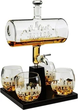 Dallas Wine & Whiskey Decanter Set 1100ml by The Wine Savant