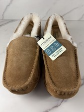 Melbourne Genuine Shearling Moccasin Slipper SZ 9 Chestnut Fireside By Dearfoam