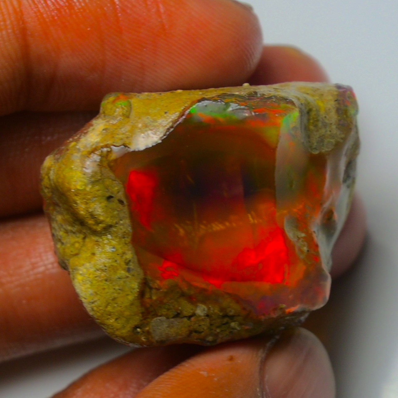 HUGE 98.50 Cts Natural Ethiopian Opal Rough - Multi Fire Welo Opal Raw Crystal