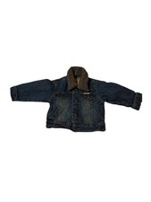 Levi Strauss Sherpa Denim Jacket Kids Trucker Coat Vintage Style 18M