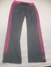 Adidas Size S Womens Black Elastic Waist Logo Stretch Straight Sports Pants 874