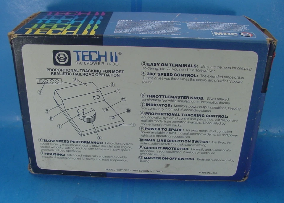 MRC TECH II RAILMASTER 1400 MODEL TRAIN CONTROL TRANSFORMER WORKS FINE. - Image 4 of 4