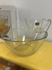 Vintage Arcoroc 3 Piece 9” Chip & Dip Bowls MCM Entertainment Collection France