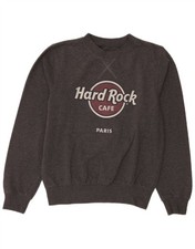Hard Rock Cafe Womens Paris Graphic Sweatshirt Jumper UK 10 Small Grey BT11