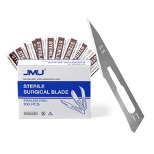 JMU 100pcs Scalpel Blades Sterile 11, Disposable Stainless Steel Surgical