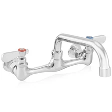 OPEN BOX - 8" Ctr 8" Swivel Spout Wall Mount Commercial Kitchen Faucet, NSF