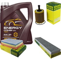 Inspektionspaket 5L Mannol Energy 5W-30 FüR VW Sharan 1.9 TDI 2.8 V6 24V Seat
