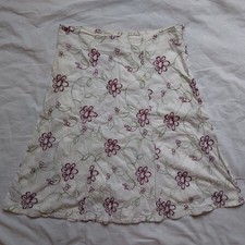 Floral Embroidered Skirt Peasant Boho Bohemian Midi Flowers Womens Size Small