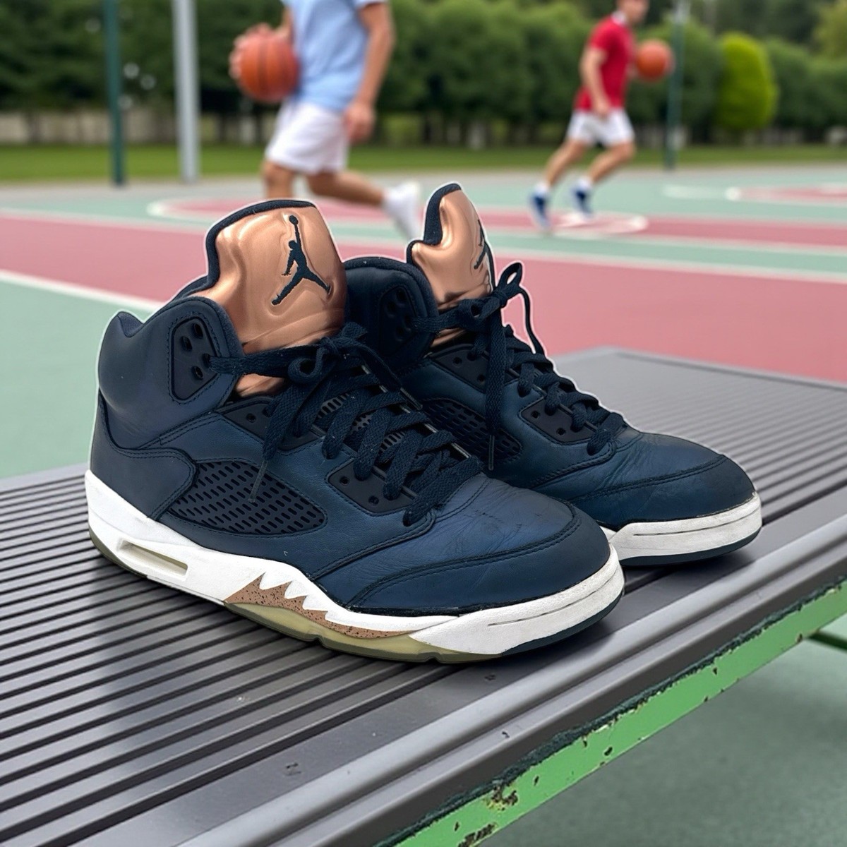 Nike Air Jordan 5 Retro Bronze 136027-416 Men's Size 8.5 Navy