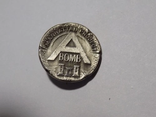 Sterling Silver Pin - MANHATTAN PROJECT / A / BOMB - 18mm - By Whitehead-Hoag