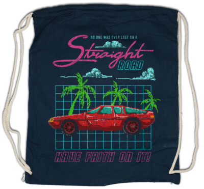 Pixel Car Straight Road Turnbeutel Racer Gamer Gaming Pixel Rennwagen 8 Bit