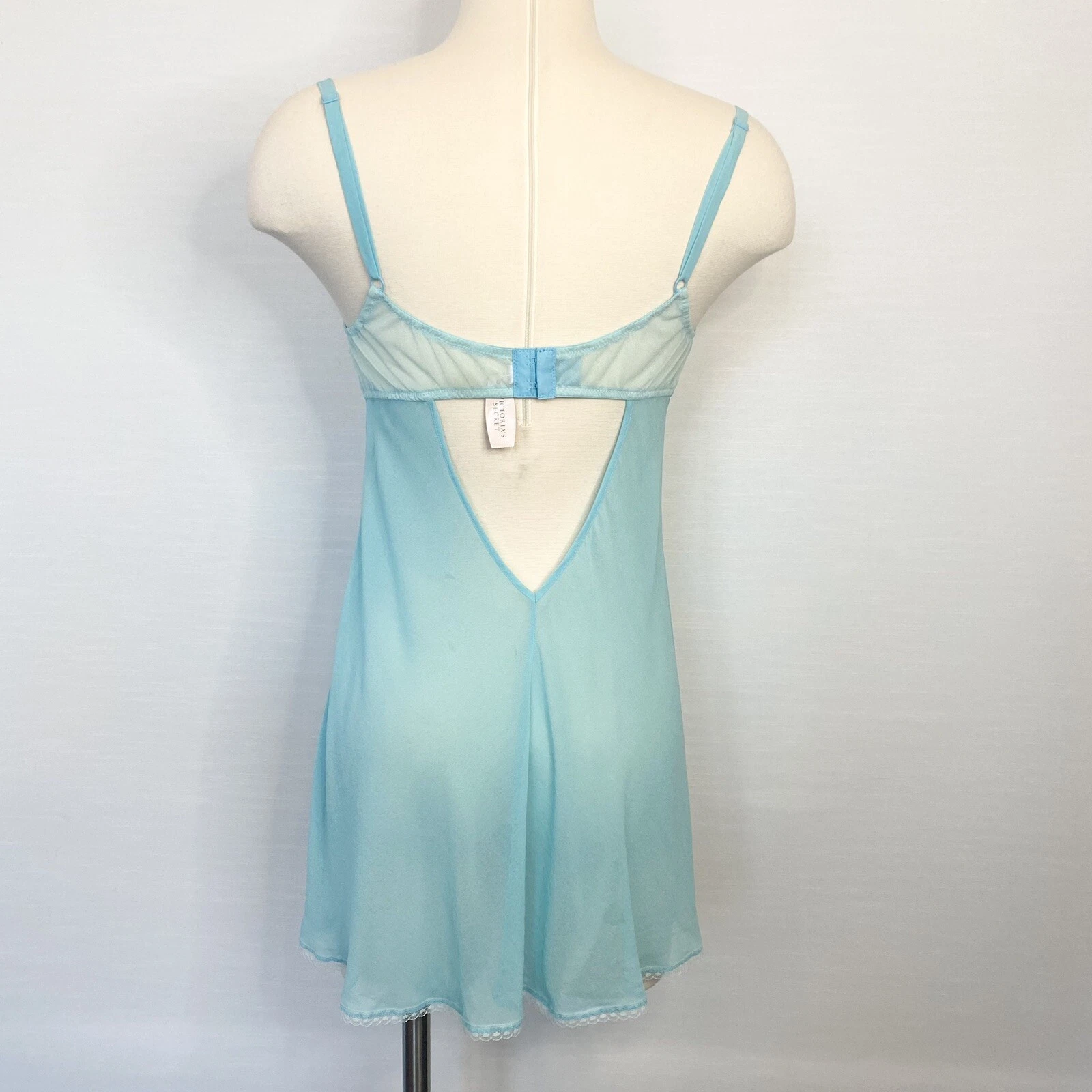 UNDERCOVER Abito slip Y2K Victoria’s Secret seta chiffon damigella acqua babydoll camicia nuovo con etichette