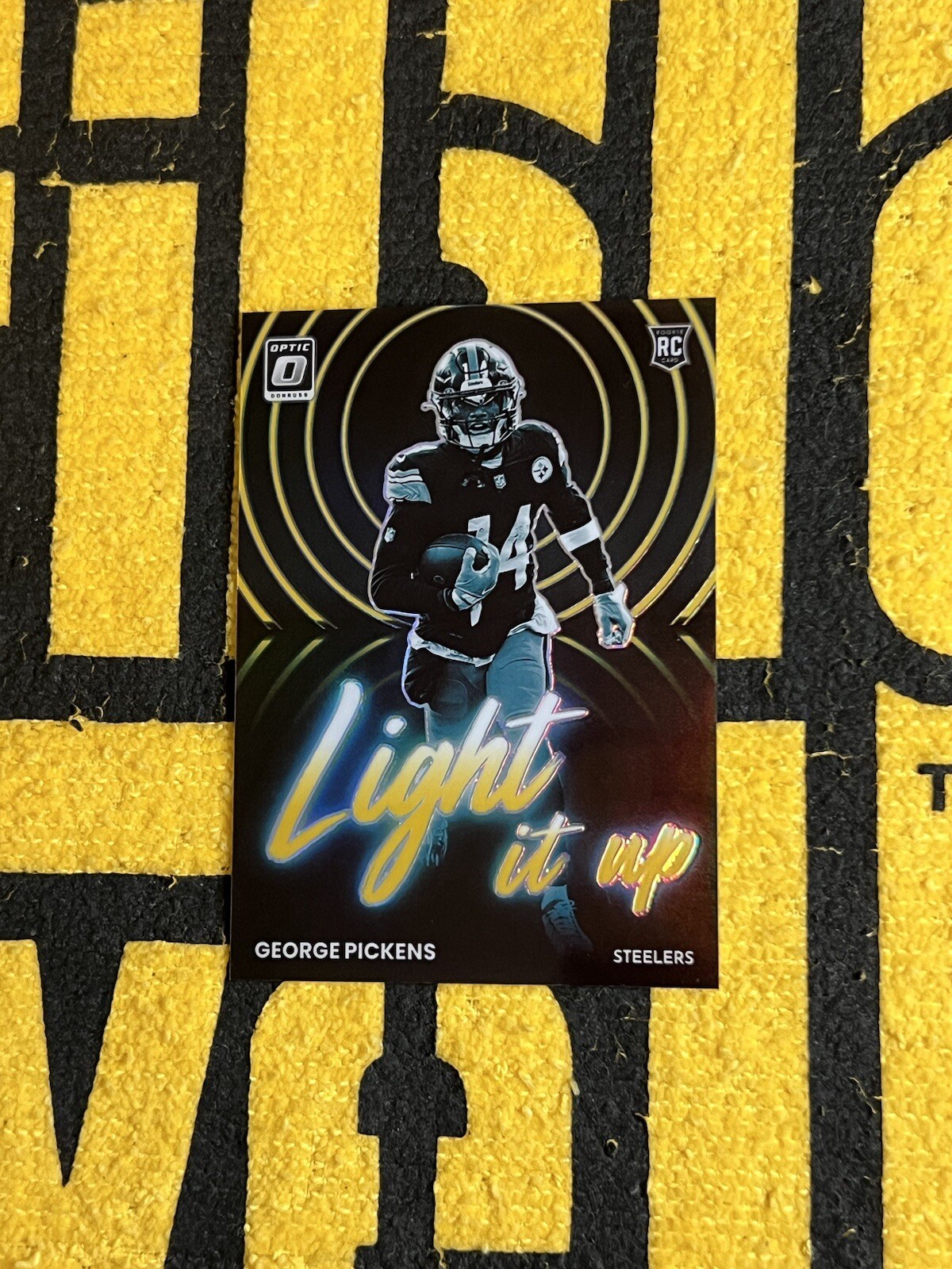2022 George Pickens Optic Light It Up Gold 10/10 Bookend #LU-15 Steelers ROOKIE