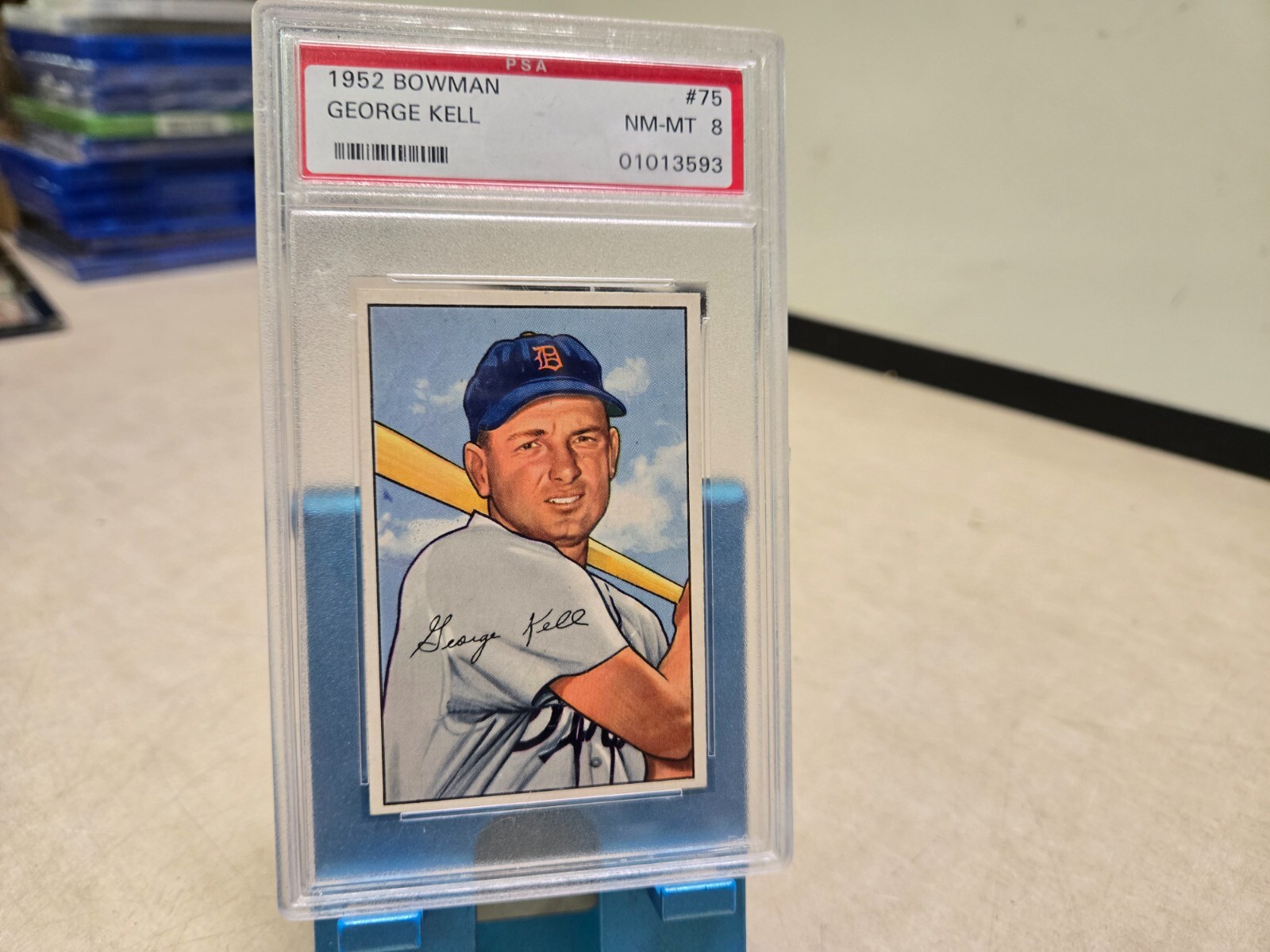 1952 Bowman #75 George Kell HOF PSA 8 NM-MT Detroit Tigers Scarce