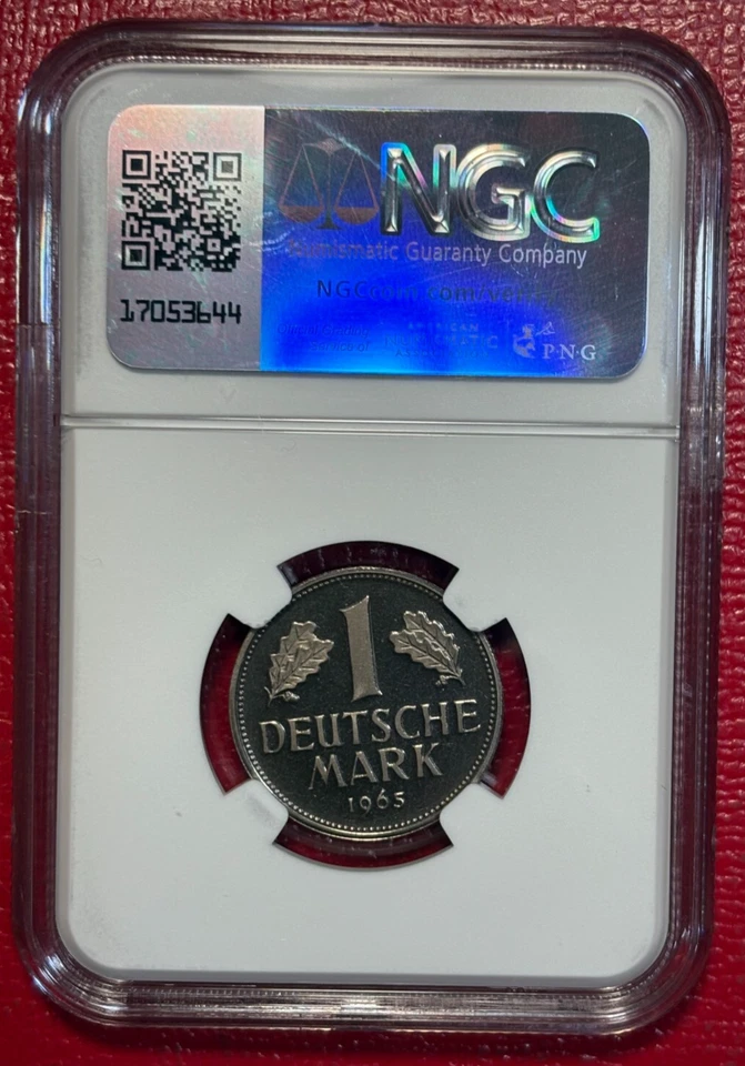 NGC PF67 ULTRA CAMEO 1965 G GERMANY MARK COIN- PROOF MINTAGE OF 1,200-MAY777 - Image 2 of 2