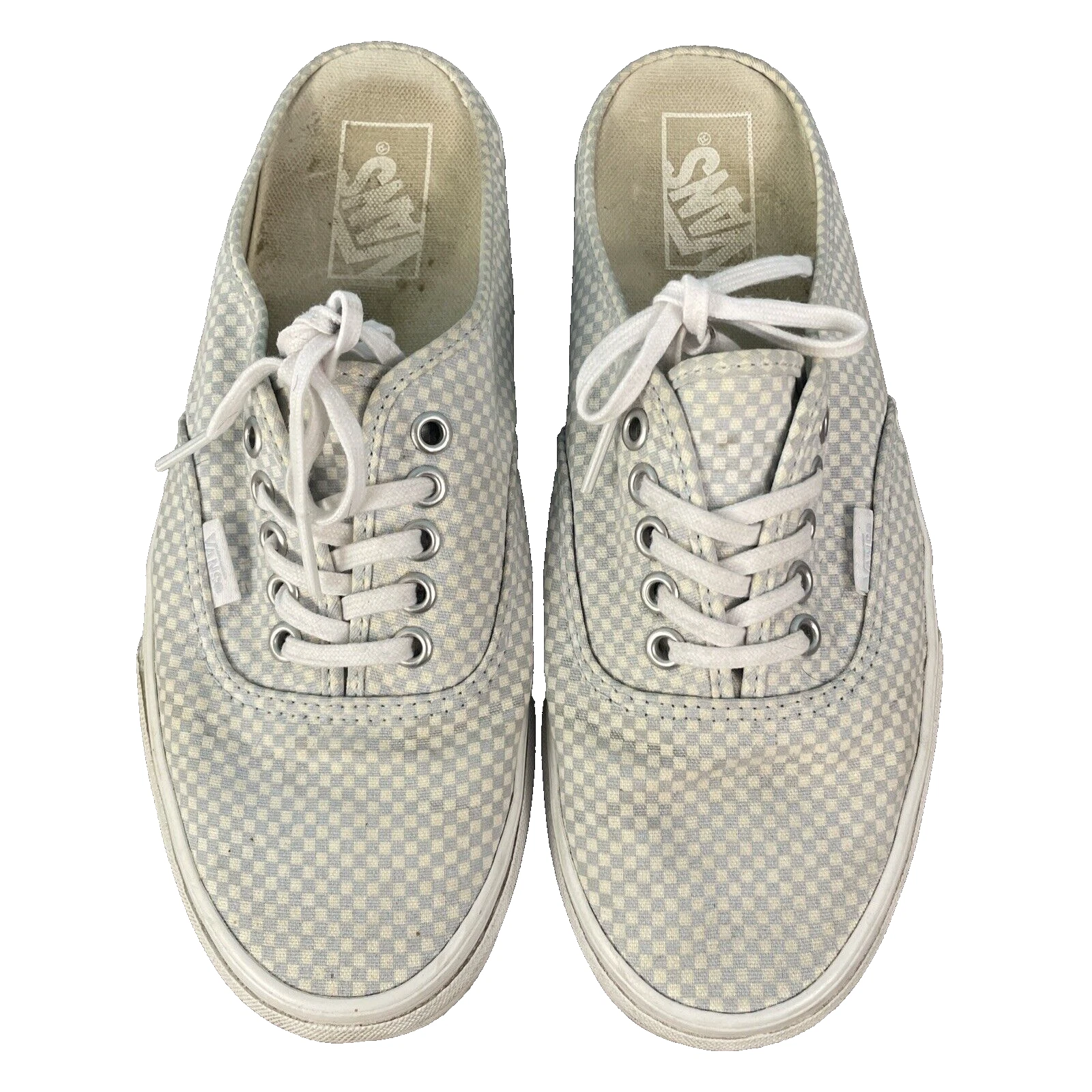 VANS Scacchiera Slides Uomo 7 5 Blu Bianco Senza Schiena Casual Beach Slip On 507452