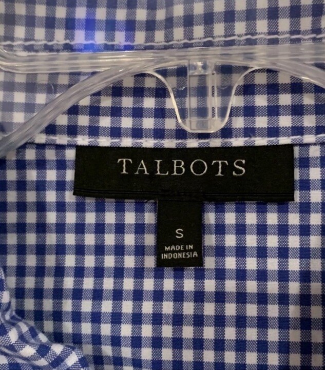Talbots Sz S Checked Button Down Light Jacket GUC… - image 4