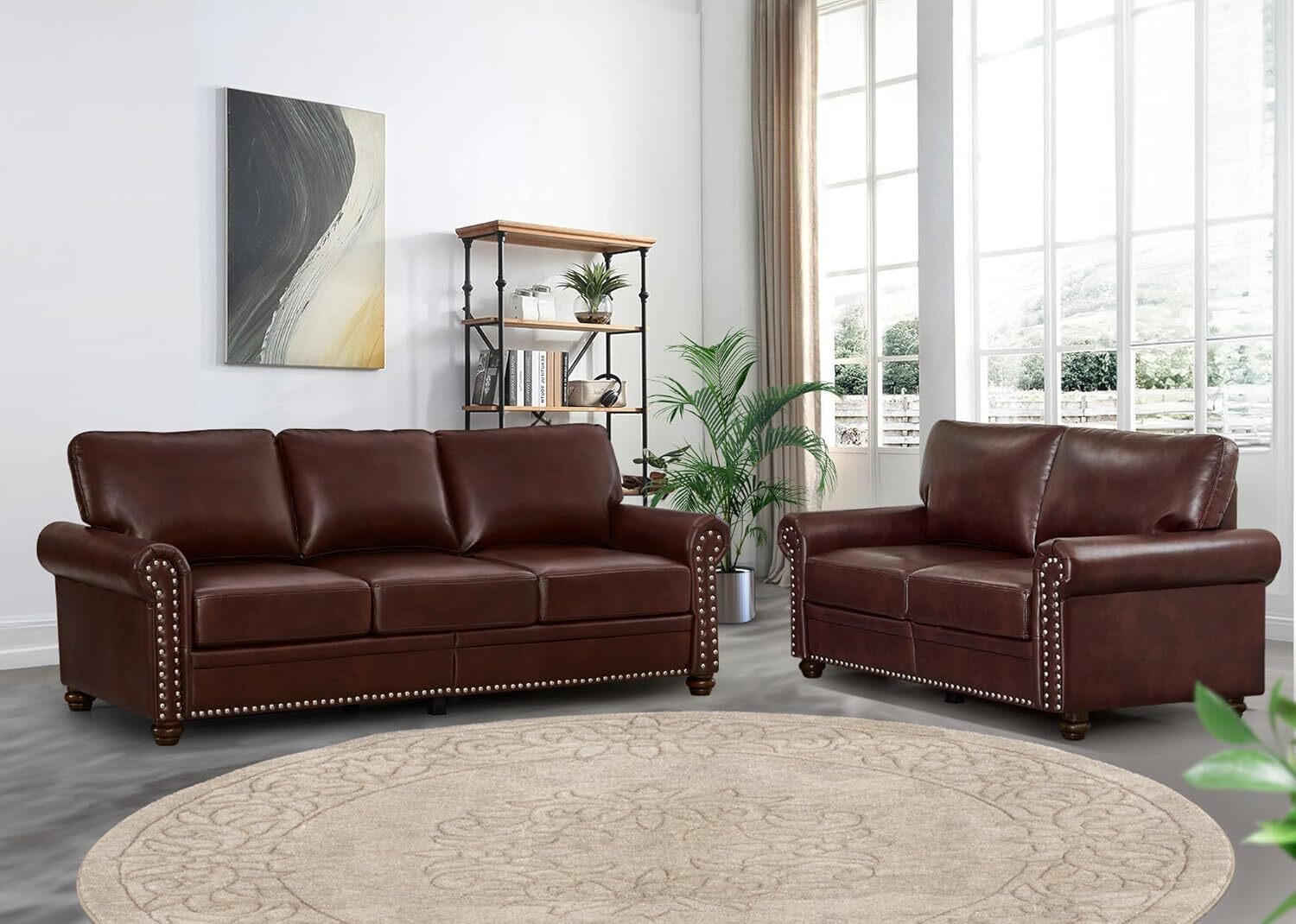 59" Faux Leather Sofa Comfy 2 Seater Loveseat For Living Room | eBay