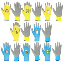 4 Pairs Kids Gardening Gloves for Age 5-11 Children Garden Rubber Coated Gloves