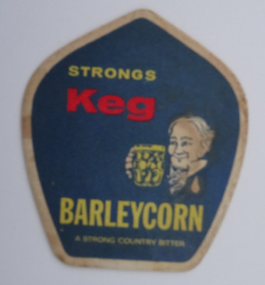 Vintage STRONGS GERSTENKORNFASS BIERDECKEL. Strong Country Bitter.  Romsey, Hants,