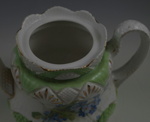 ANTIQUE NOUVEAU RS PRUSSIA PORCELAIN TEA SET TEAPOT SUGAR BOWL CREAMER MARKED - Picture 10 of 11