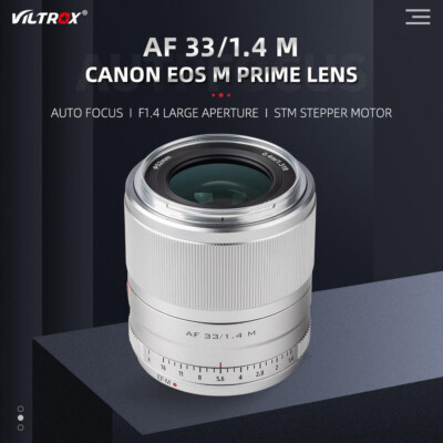 Viltrox AF 33mm F1.4 STM Auto Focus Prime Lens For Canon EOS-M M M3 M4 M5 M6 M50