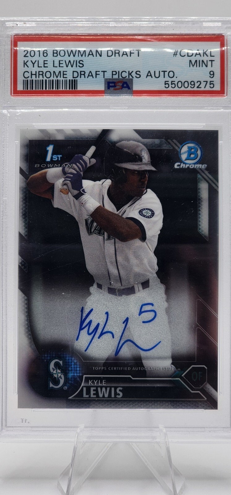 Kyle Lewis 2016 Bowman Chrome Draft Autograph BGS 9.5 AUTO 10