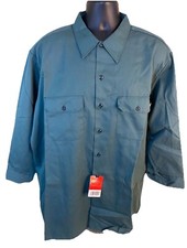 Dickies Shirt Mens 18-18.5 32/33 Green Long Sleeve Work Shirt NEW