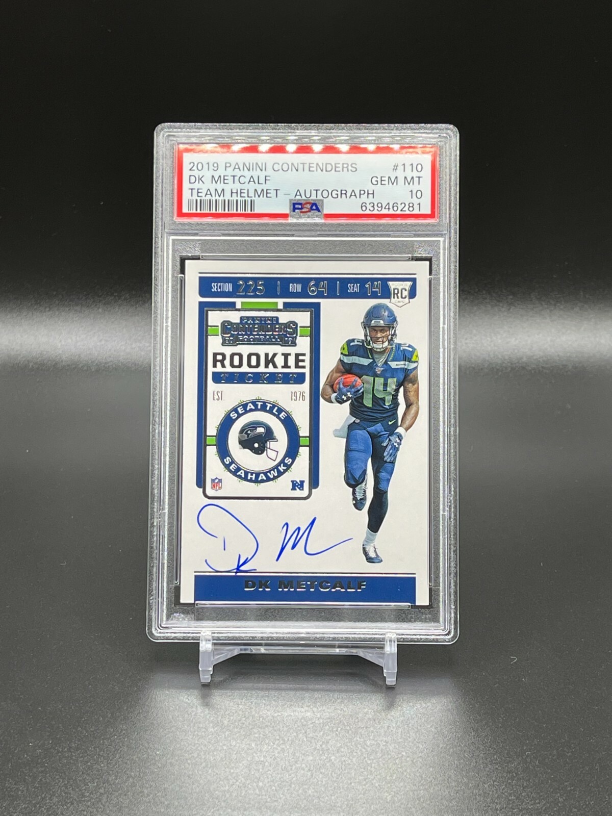 2019 Contenders Rookie Ticket Auto Variation DK D.K. Metcalf PSA 10