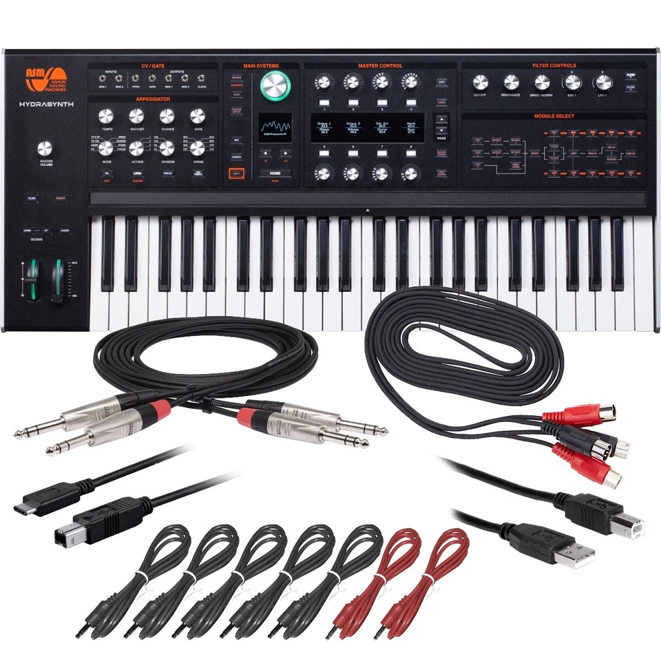 ASM Hydrasynth Keyboard Polyphonic Wavemorphing Synthesizer CABLE