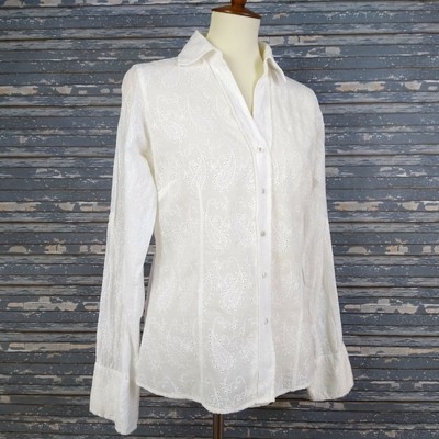 eyelet button down blouse