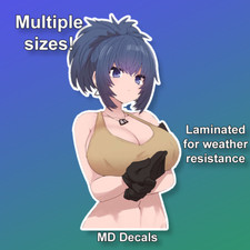 KOF Leona sticker, anime girl laminated glossy vinyl waterproof King of Fighters