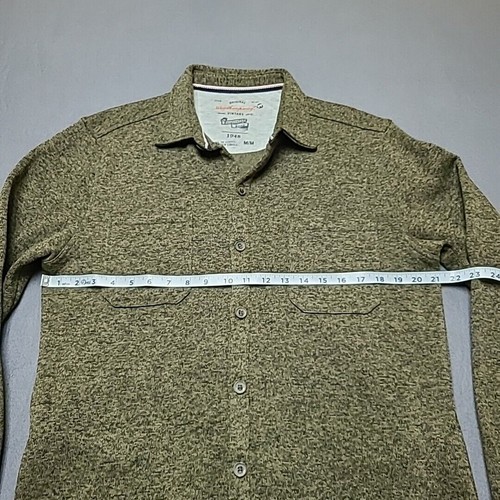 Weatherproof Vintage Men’s Shirt Medium Fleece lined Flannel Olive Green - Picture 6 of 12