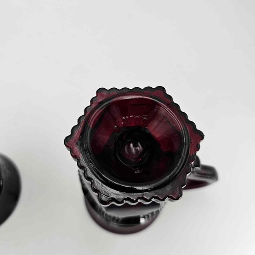 Set of 2 Vintage Avon 1876 Cape Cod Collection Ruby Red Footed Pedestal Mugs - Picture 3 of 5