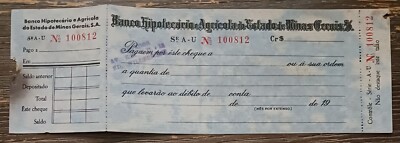 BRAZIL - BANCO HIPOTECARIO e  AGRICOLA, ESTADO DE MINAS GERAIS - NEVER USED
