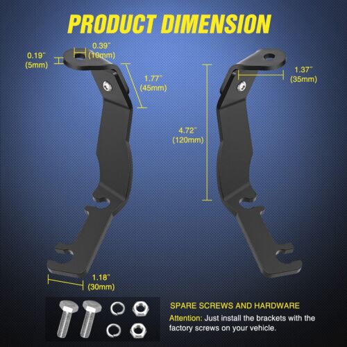 Nilight Ditch Light Mounting Brackets for Work Lights on Toyota Tacoma 1995-2004 - Picture 2 of 8