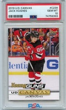 2019-20 Upper Deck Jack Hughes UD Canvas Young Guns RC Rookie #C239 PSA 10 GEM