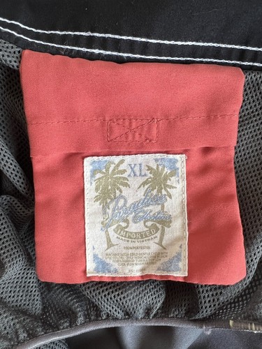 Paradise Collection Swim Trunks Mens Size XL Gray W/Stripes On One Leg. Pocket - Picture 3 of 3