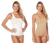 Yummie 2-pack Seamless 2-Way Shaping Tank, White/Frappe, L/XL 607709