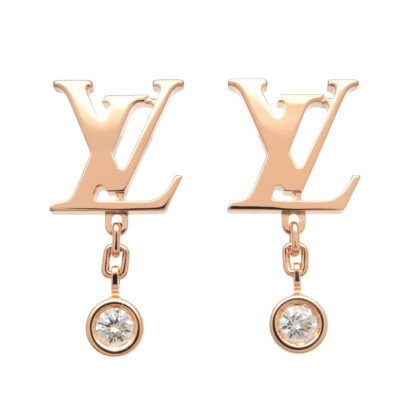 Echte Louis Vuitton Puce Idylle Blossom LV Diamant Ohrringe K18YG Q96495 gebraucht kostenloser Versand