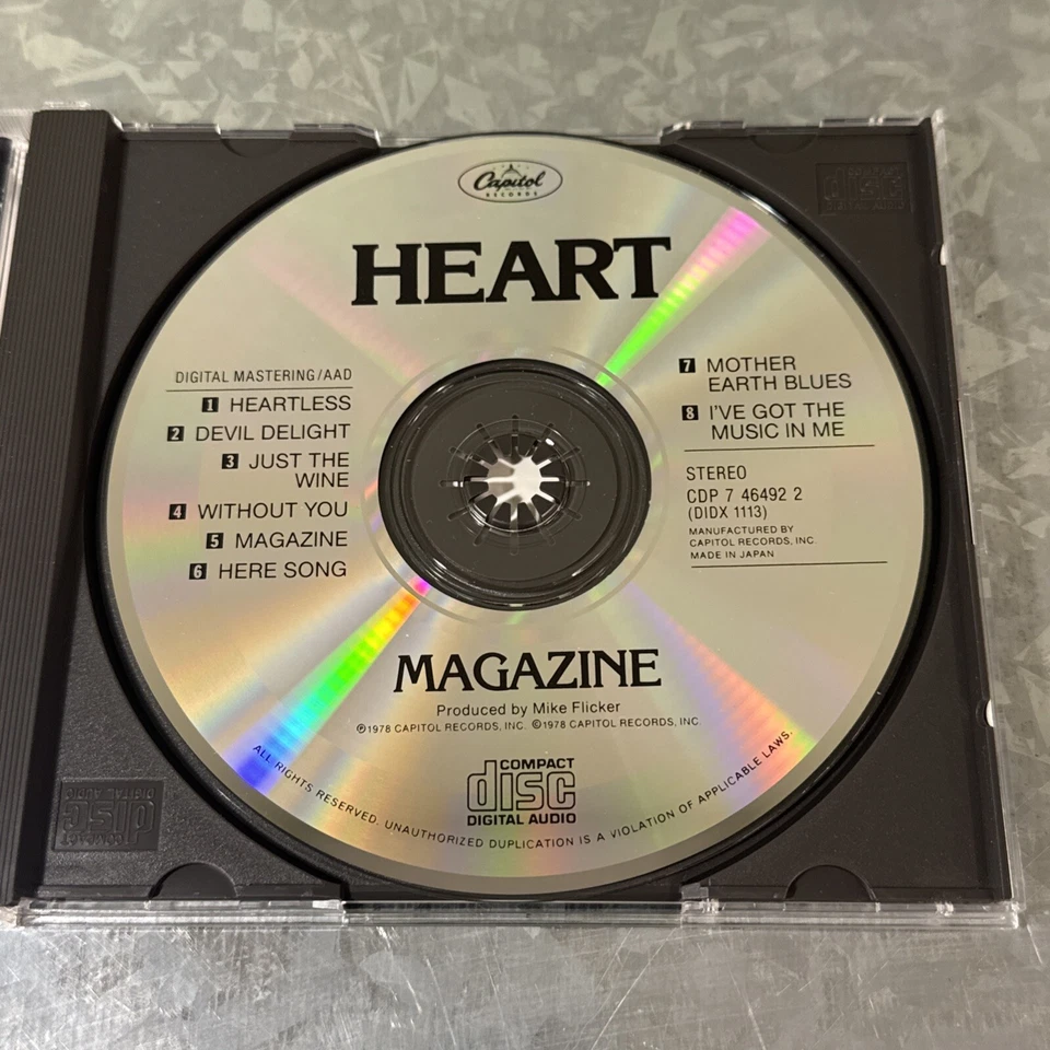 HEART Magazine CD Near Mint Condition Capitol Records 1978 Foto 4 de 4