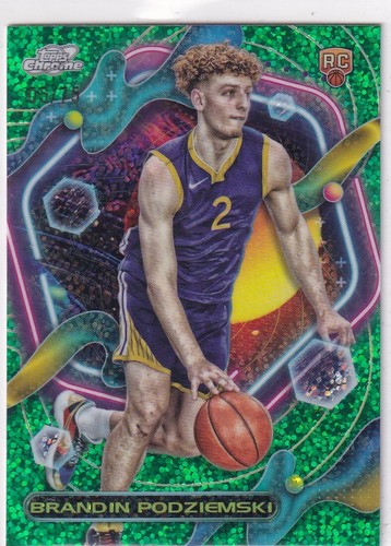 2024 Topps Cosmic Chrome NBA No. 167 Brandin Podziemski Rookie Green 5/75 - Bild 1 von 2