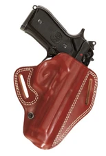 Vega Holster Leather Pancake Holster 2 slot Belt Holster OWB CCW Made in Italy