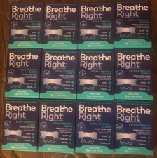 312 BREATHE RIGHT NASAL STRIPS EXTRA STRENGTH CLEAR~SENSITIVE SKIN~ ( 12 BOXES )