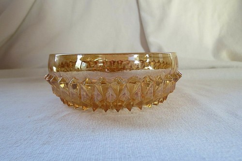 Vintage Indiana Glas Ringelblume Diamond Point Schale - Bild 2 von 4