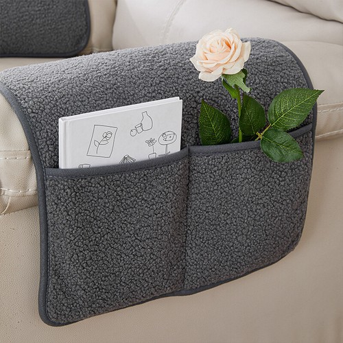 Recliner Slipcovers Chair Arm Covers with Pockets Headrest Sofa Fleece Cover UK - Bild 12 von 25
