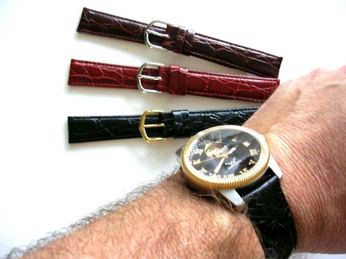 18mm Brown XL Alligator calf Extra Long watchband strap IW SUISSE 16 17 19 20 22 - Picture 2 of 9