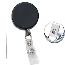 Heavy Duty Metal Retractable Badge Reel with Steel Cord Cable by Specialist ID