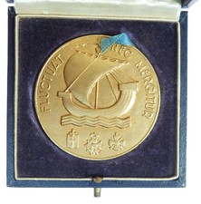 Médaille De Présentation En Argent Doré 50Mm De La Ville De Paris Par Delannoy