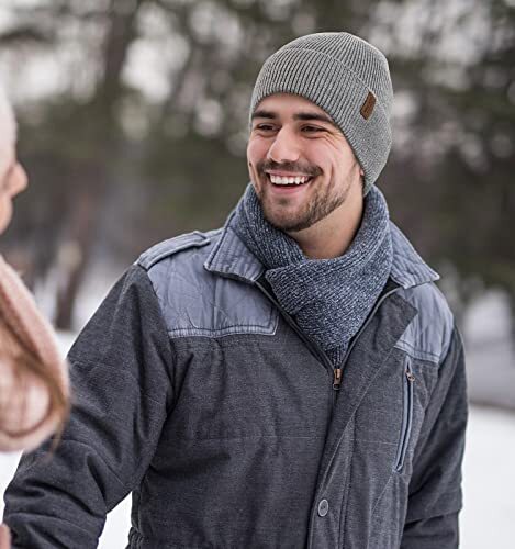 Fleece Lined Knit Beanie Hat Ski Stocking Cuffed Cap WMCAPS Winter Beanie for Men Women, Fleece Lined Beanie Soft  main image 4